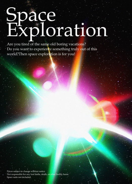 satirical space exploration promo poster